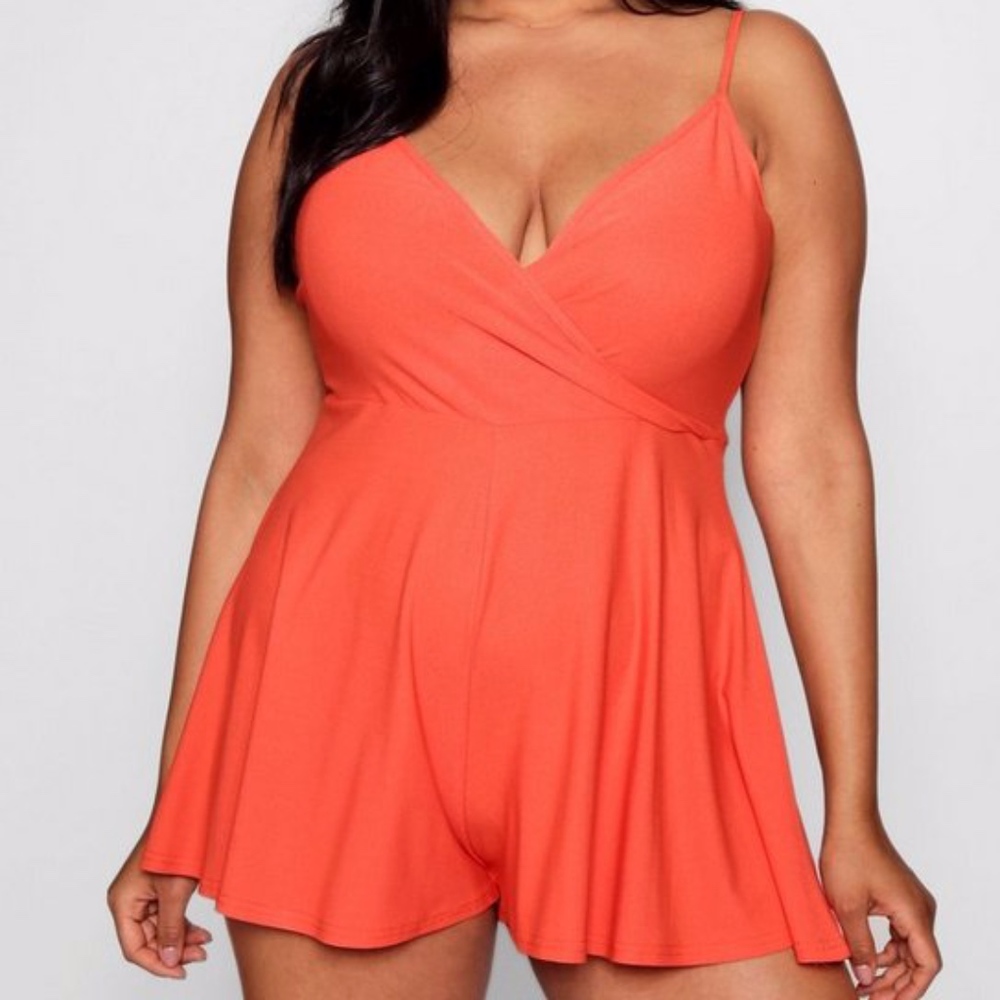 Plus Wrap Front Flippy Romper